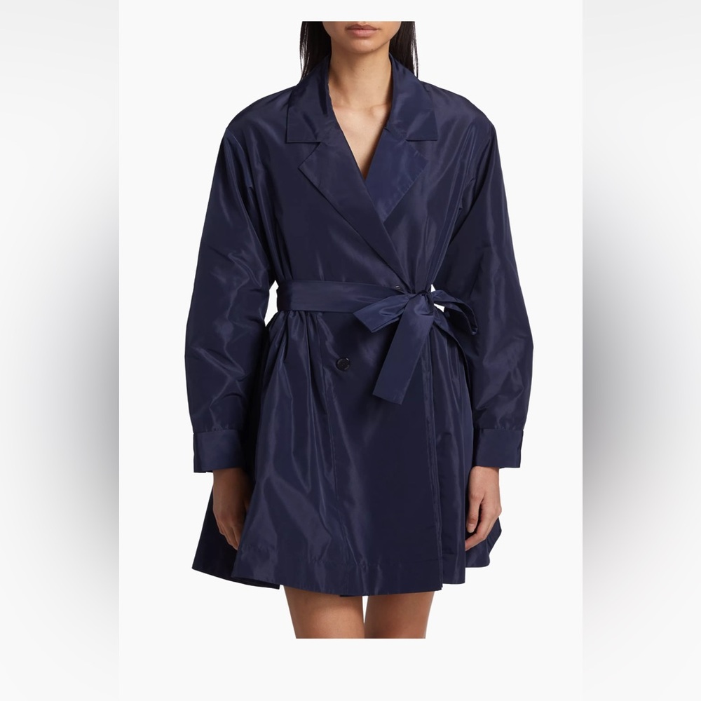 NWT STAUD Rina Double-Breasted Belted Minidress - Elegant Blue Women's Jacket - Picture 7 of 15